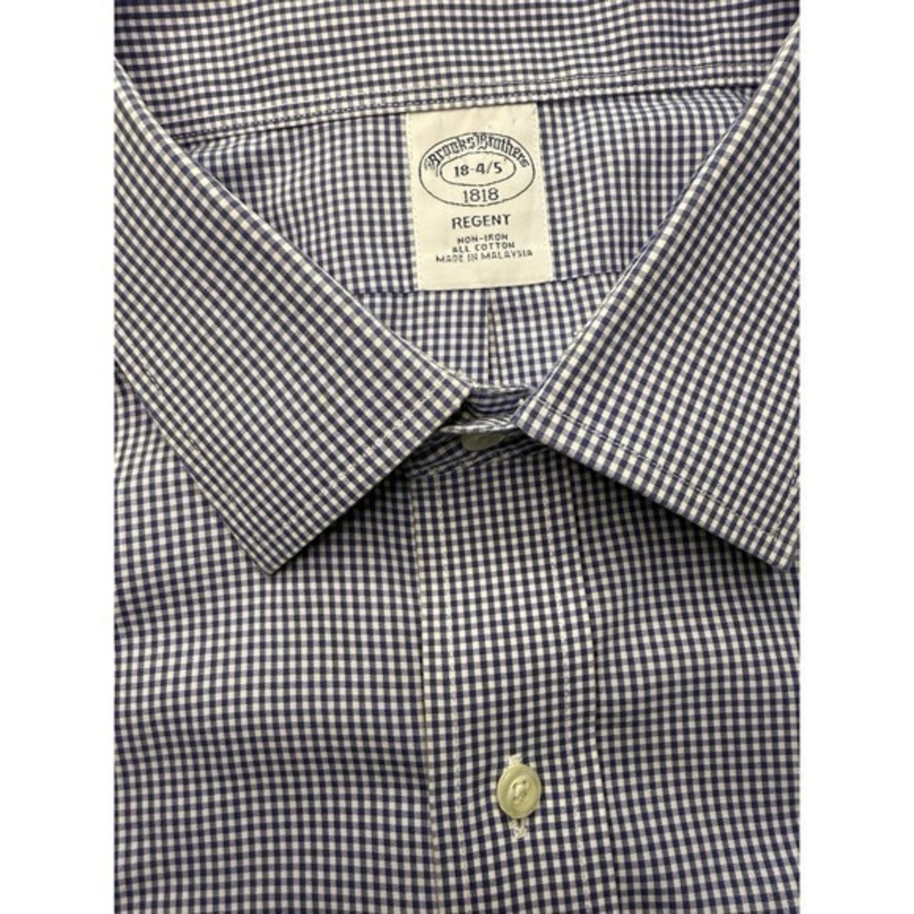 Brooks Brothers Regent Blue&White‎ Button up Men's Shirt Size 18-4/5